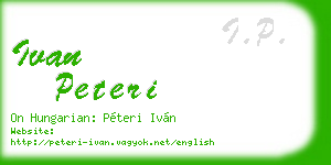 ivan peteri business card